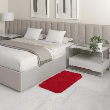 Imagem de Tapete Sala Felpudo Peludo Vermelho 50 X 100 Cm