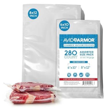 Imagem de Avid Armor Bolsas Chamber Machine de 3,5 mm, sacos seladores a vácuo de câmara pré-cortados, bolsa de vedação resistente, seladora de câmara livre de BPA, pacote de tamanhos variados, 15 x 25 cm, 20 x