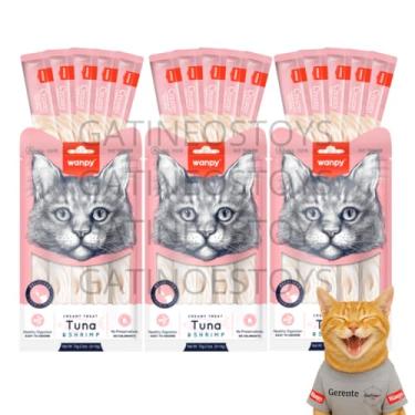 Imagem de Petisco para Gatos Wanpy Truly Creamy Premium – Sabor Atum e Camarão – 15 Tubos de 14g (Total 210g)