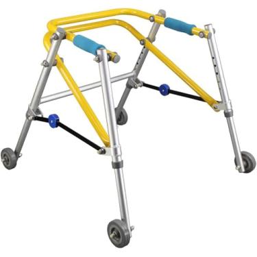 Imagem de Andador, Andador De Paralisia Cerebral Reabilitação De Membros Inferiores Criança Auxiliar De Caminhada De Estrutura Permanente, Andador Direcional De Quatro Rodas, Para Criança, B(Medium)