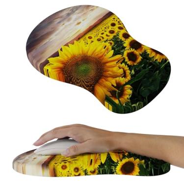 Imagem de MEKASS Mouse pad ergonômico com descanso de pulso, mousepad de espuma viscoelástica para alívio da dor no túnel do carpo, suporte de pulso de computador de mesa com base de poliuretano antiderrapante