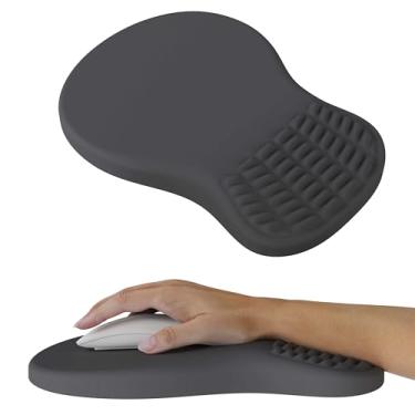 Imagem de MEKASS Mouse pad ergonômico com descanso de pulso, mousepad de espuma viscoelástica para alívio da dor no túnel do carpo, mouse pad de suporte de pulso de computador de mesa com base de poliuretano