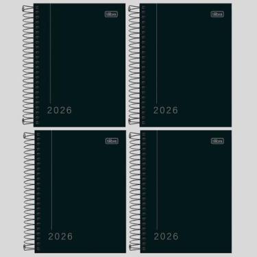 Imagem de Kit 04 Agenda 2026 Espiral Diária Pepper Executiva Capa Dura 11,7 x 16