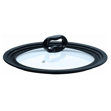 Imagem de Ecolution Vidro temperado ventilado, aro de silicone resistente ao calor, serve para panelas de 15 a 20 cm, pode ser lavado na lava-louças, tampa de substituição, pequeno, preto