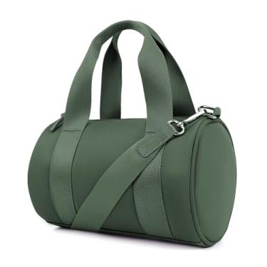 Imagem de IBEE Pequena bolsa de ginástica feminina mini bolsa esportiva para viagem, impermeável, para treino, bolsa transversal de tecido elástico, Verde, Roupa esportiva minimalista