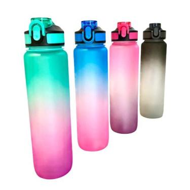 Imagem de Garrafa Squeeze De Água Para Academia 1l Fitness Tie Dye - Clink