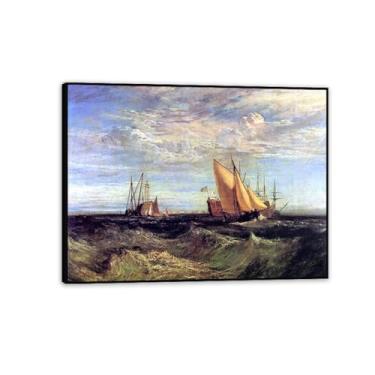 Imagem de Arte de parede em tela pinturas famosas Fine Art Poster Confluência do Tâmisa e o Medway impressões famosas pinturas a óleo reprodução imagens para decoração de sala de estar 40 x 30 cm (16 x 12 pol