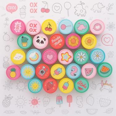 Imagem de Kit com 26 Carimbos Divertidos Infantil com Encaixe para Lápis Acrilex