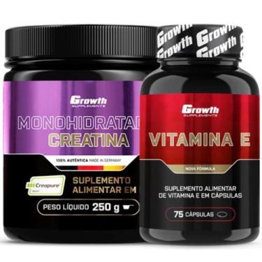 Imagem de Creatina Pura 250g Creapure + Vitamina E 75 Caps Growth
