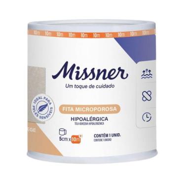 Imagem de Fita Cirúrgica Hipoalérgica Microporosa Bege - Missner, 5cmx10m