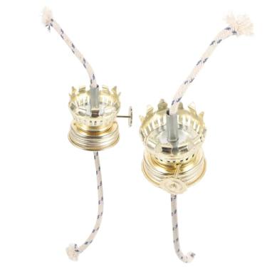 Imagem de UKCOCO Peças De Pavio Para Lâmpada Óleo, Acessórios Querosene, Queimador Banhado A Latão Com Colar Redução, Base Algodão, Decoração Chaminé