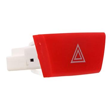 Imagem de lyrlody Chave de Alerta de Perigo Botão de Controle Luz de Risco Interruptor de Emergência para 107 2005-2014 C1 Aygo Com Efeito de Aviso Vermelho