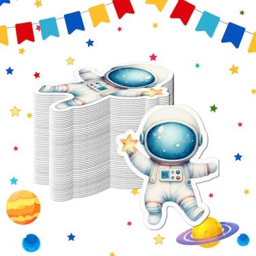 Imagem de Guardanapos de festa no espaço sideral, 100 peças de guardanapos descartáveis, suprimentos de festa de astronauta, decorações de aniversário, guardanapos de papel de jantar de foguete para casamento