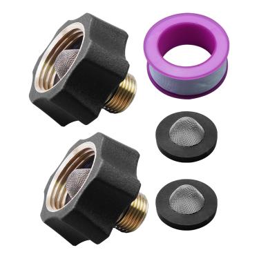 Imagem de 2 peças de encaixe de entrada de água de latão adequado para conexão de bomba macho NPT 3/8 e conexão de mangueira de jardim 3/4 fêmea, bomba de lavadora de pressão, encaixe de entrada de água