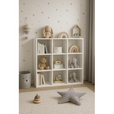 Imagem de Armário Estante Expositor Colméia Com 9 Nichos Para Livros Roupas Acessórios Organizador Branco Cód.309