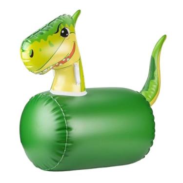 Imagem de Milageto Dinossauro inflável, brinquedo de montar, 82x36x71 cm, portátil, multiuso, leve, para superfícies planas, cavalo de salto em PVC