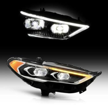 Imagem de Lâmpada de neblina esquerda direita LED luz diurna frontal LED conjunto de farol lâmpada de canto ampla compatível com Fusion 2017-2020 (direita)