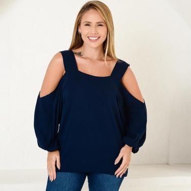 Imagem de Blusa Ombro Vazado BBonnie Serena Azul Marinho-Feminino