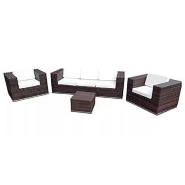 Imagem de Jogo de Poltronas e Sofá 5 Lugares Em Fibra Sintética Alumínio Deck Al