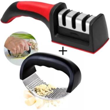 Imagem de Kit Espremedor Inox + Afiador Ergonômico Compacto - Lippin
