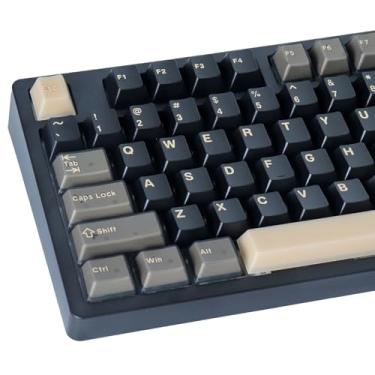 Imagem de Tsungup Teclas pretas translúcidas personalizadas, 163 teclas Double Shot PBT, conjunto de teclas Cherry Profile para teclado mecânico Cherry MX Switches (preto)