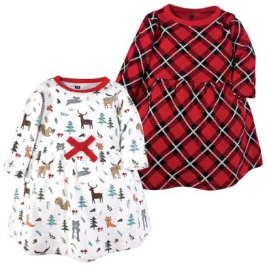 Imagem de Luvable Friends Hudson Baby, vestidos de manga comprida, pacote com 2, Forest Creatures, 12-18 Meses