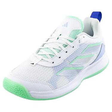 Imagem de adidas Tênis feminino Avaflash de cano baixo, Branco/Prata Metálico/Pulse Mint, 41