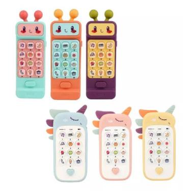 Imagem de Brinquedo Bebê 2 Em 1 Celular Mordedor Música Baby Phone - Polibrinq