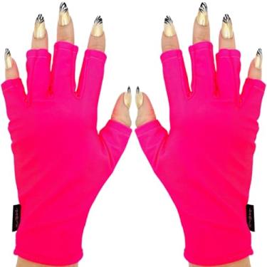 Imagem de ManiGlovz - As luvas protetoras originais FPS 50+ UV/LED para manicure em gel, proteção solar sem dedos, proteção contra o sol e lâmpada de unhas - rosa neon