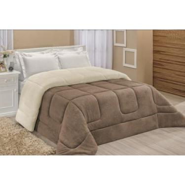 Imagem de Edredom Sherpa Coberdrom Casal Queen 2,40 x 2,20m – Dupla Face Peludo | Cobertor Macio e Aconchegante para o Inverno(Coberdrom Avelã)