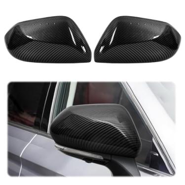 Imagem de Adasidy Capas de espelho lateral compatíveis com acessórios Toyota Camry, capa de proteção de espelho retrovisor lateral compatível com acessórios Toyota Camry 2018-2025 (estilo fibra de carbono)