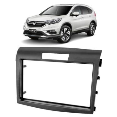 Imagem de Moldura para Painel Central Honda CR-V 2012-2017, Compatível com Multimídia 10x18cm, Plástico Resistente, Preta