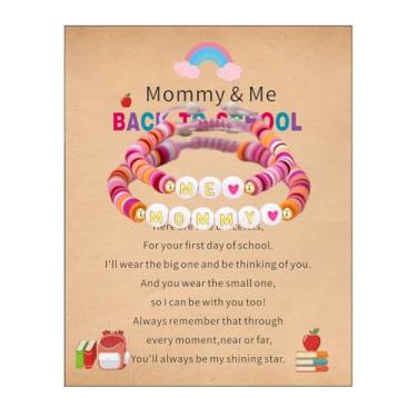 Imagem de LUDKCCIR Pulseira para o primeiro dia de aula, presente para mamãe e filha, mamãe e eu, mini jardim de infância, pulseira de volta às aulas, Adjustable-First Day of School, Nylon, Sem Pedra Preciosa