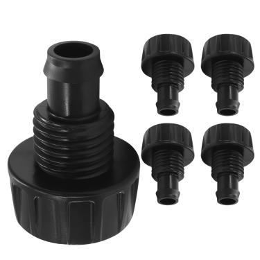Imagem de Hitefu 5 pacotes de adaptador de tubo de irrigação por gotejamento de 1/2 polegada, conector de mangueira de jardim de 0,9 a 1,2 cm, acessórios de conexão rápida para sistema de gotejamento e
