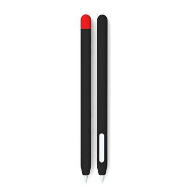 Imagem de siduater Capa de silicone para Apple Pencil Pro e Apple Pencil 2ª geração, capa de caneta leve, acessórios de proteção macia para iPad Pencil Grip Holder, preto + vermelho
