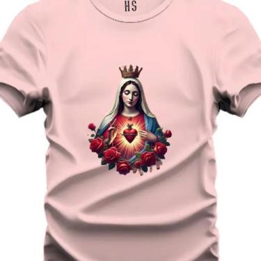 Imagem de Camiseta Estampada Nossa Senhora Aparecida Do P ao Pluz - Hs, Rosa, G2