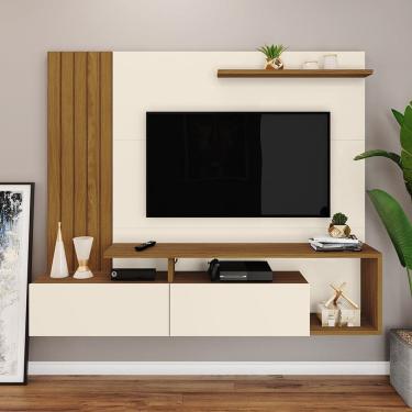 Imagem de Painel para Tv 65 Polegadas Jade Espresso Móveis Marrom/Off White