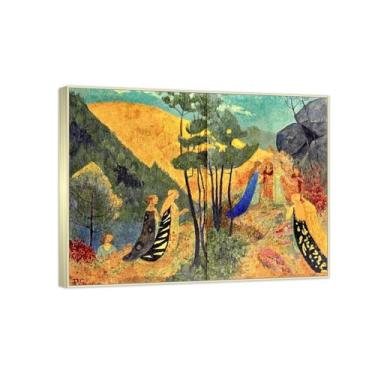 Imagem de RYLJCZ Reprodução de pinturas a óleo Paul Sérusier - Conselho de fadas - Impressão de arte de paisagem vintage - Arte de parede em tela para decorações de casa e escritório 50 x 65 cm (19,7 x 25,6 pol