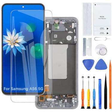 Imagem de Kit de montagem de tela LCD para Samsung A56 5G TFT A566V A566B A566B/DS (preto com moldura, sem impressão digital)