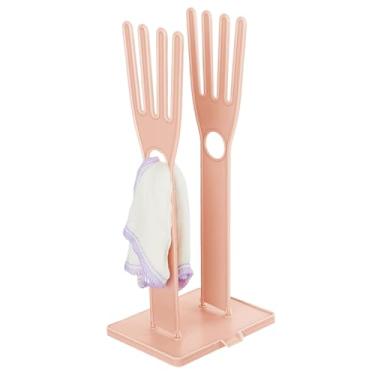 Imagem de Suporte de luva de cozinha, suporte de luva de prato de plástico em forma de dedo com orifício para pendurar, escorredor removível com bandeja de drenagem para luvas longas, luvas curtas, trapos