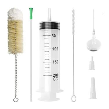 Imagem de XIEXIECARE Seringa Grande De Plástico 200 Ml Com Tampa Ponta Tubo, Agulha, Pincel Para Gelatina Líquida, Gloss Labial, Artesanato, Alimentador Epóxi, Bebedouro Animais Estimação, Festa, Irrigador En