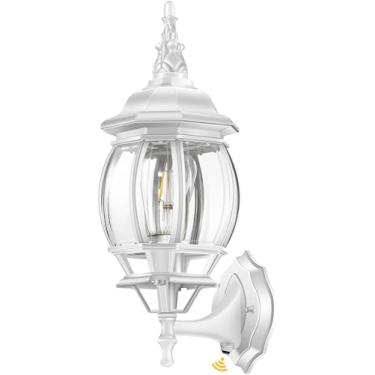 Imagem de VIANIS Luminária externa do amanhecer ao anoitecer, lanterna externa branca para ônibus, luzes de varanda para casa, 100% alumínio à prova d'água, arandelas externas, iluminação de parede, garagem