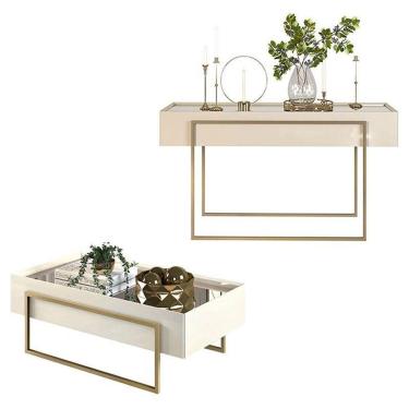 Imagem de Aparador E Mesa De Centro Petri Off White – Dj Móveis