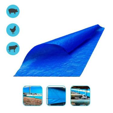 Imagem de Lona Cortina Aviário Azul Com Bainha 2,6x65 Mts - R A MIX