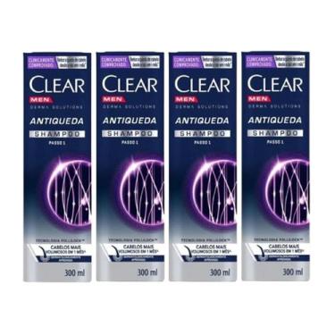 Imagem de Kit 4 Shampoo Clear Men Derma Solutios Antiqueda 300ml