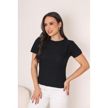 Imagem de Blusa Feminina de Modal Verão Manga Curta Casual - Via Moderna Tricot,