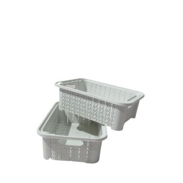 Imagem de Kit 3 Pote Empilhável cesto organizador - TF Injetados, Branco