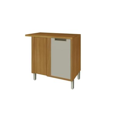 Imagem de Módulo Cozinha Nesher Imperatriz Balcão Canto reto 1 Porta c/ Tampo 93cm Freijo/Off White