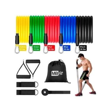 Imagem de Kit Elástico De Tensão Power Tube Exercício Academia Ginástica - MBfit