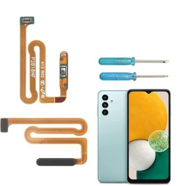 Imagem de FKBAightccy Cabo flexível de substituição para Samsung Galaxy A13 A136U para Galaxy A13 A136U SM-A136B Botão liga/desliga Sensor de impressão digital Cabo flexível